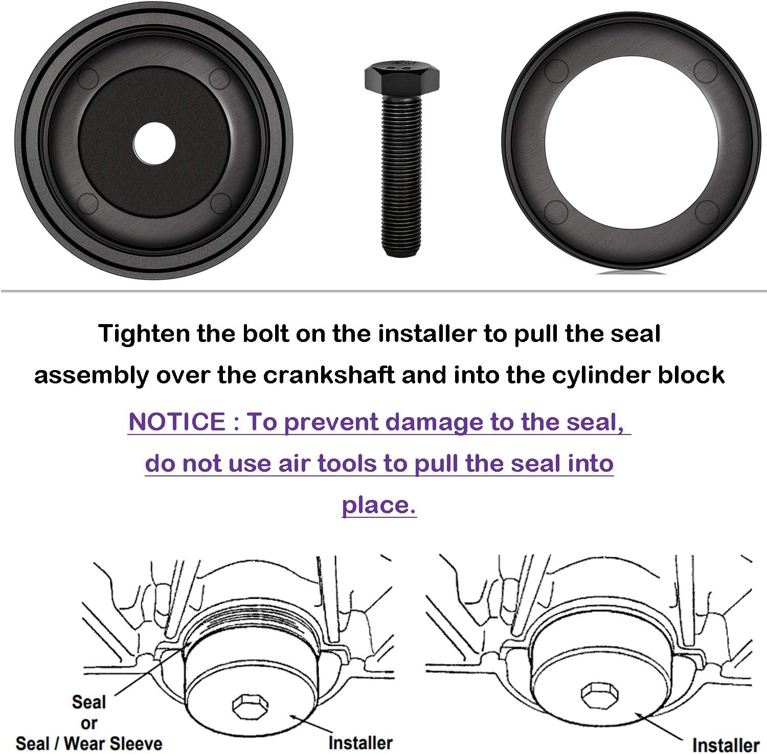 7834 Rear Crankshaft Seal Installer for Ford Aerostar w/4.0L V6 Engine 1993–1997
