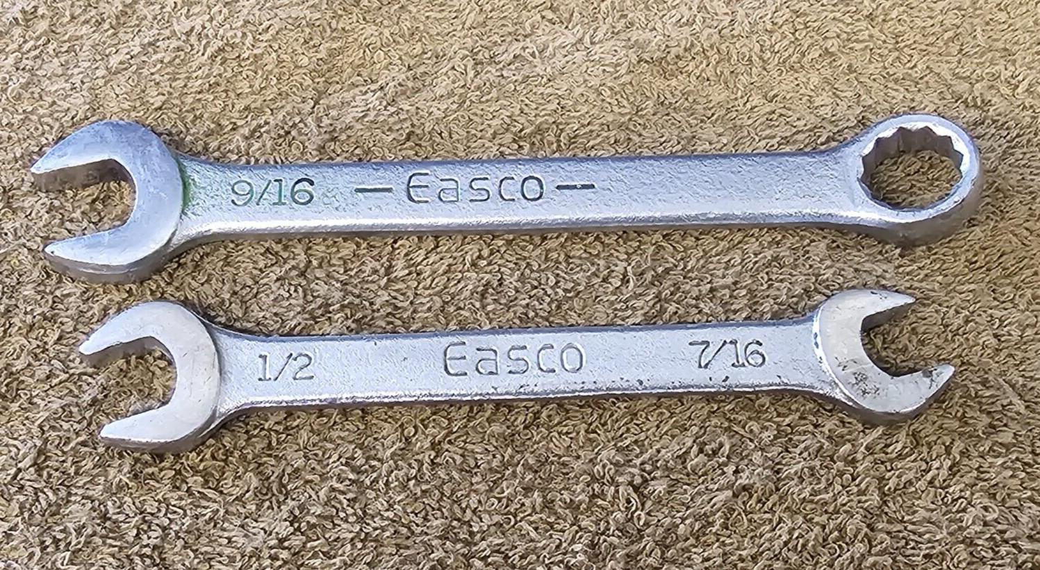 2 Easco Wrench Combination Open End 1/2″ 7/16″ 9/16″ 61 1116 63 1118 USA SAE