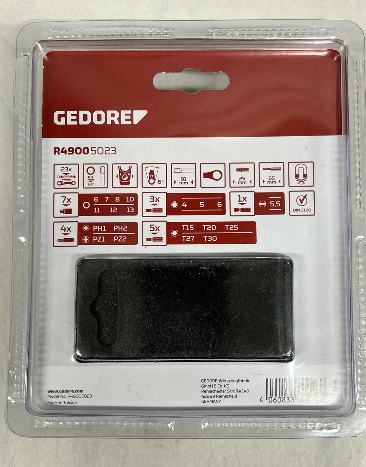 Gedore Red 1/4″ Socket & Screwdriver Set 23pc R49005023