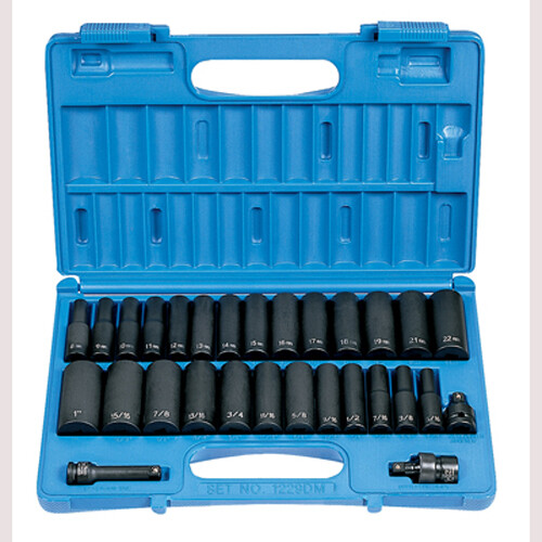 Grey Pneumatic 1229DM 3/8″ Drive 29 Piece Deep SAE/Metric Set