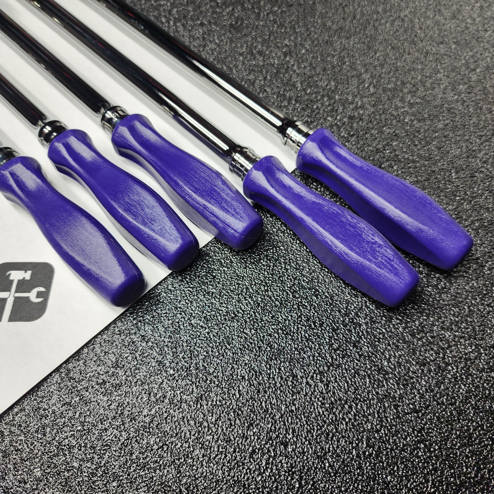 Snap-on Tools NEW 7pc DARK PURPLE Hard Handle 3/8″ Drive Fixed Flex Ratchet Set