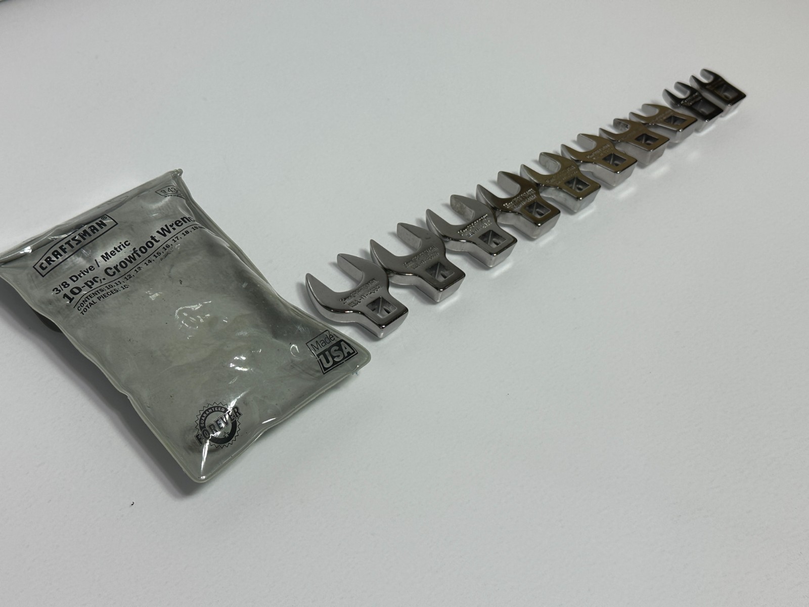 🇺🇸 Craftsman USA 4363 Metric 10mm-19mm Open-end Crowfoot Wrench Set 3/8″ Drive