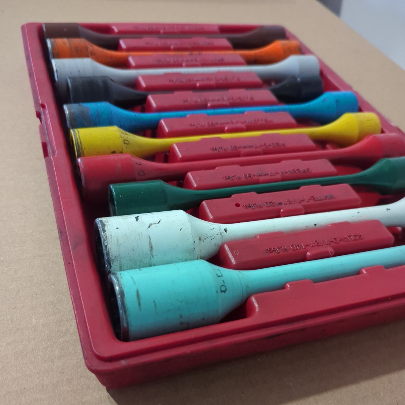 AJ Manufacturing AJ1510 10pc Torque Stick Set 1/2″ Drive Color Coded-Missing Lid