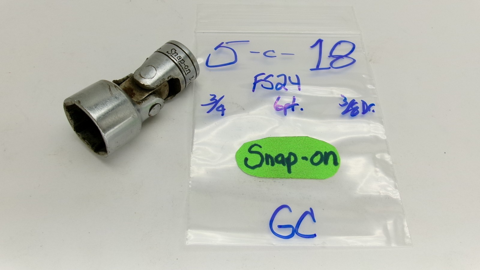 Snap-on tools USA 3/8 drive 3/4″ SAE 6 point Swivel Socket FS24