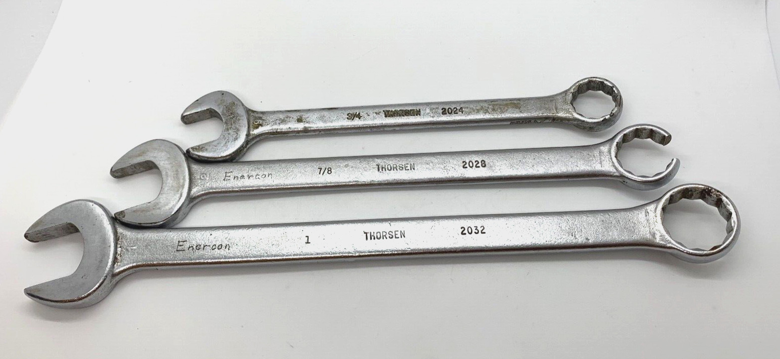 VTG Thorsen Tools SAE 3/4″ 7/8″ 1″ Wrench Set Combination Lot 12-PT Long Shaft