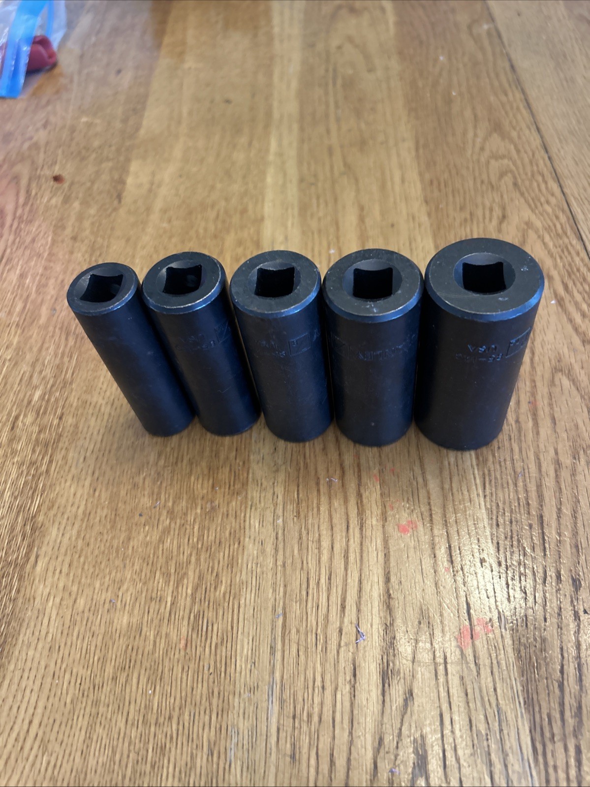 STANLEY – Lot Of 5 Deep Impact SAE Sockets,1/2” Drive,6pt (11/16” – 1-1/16”) USA