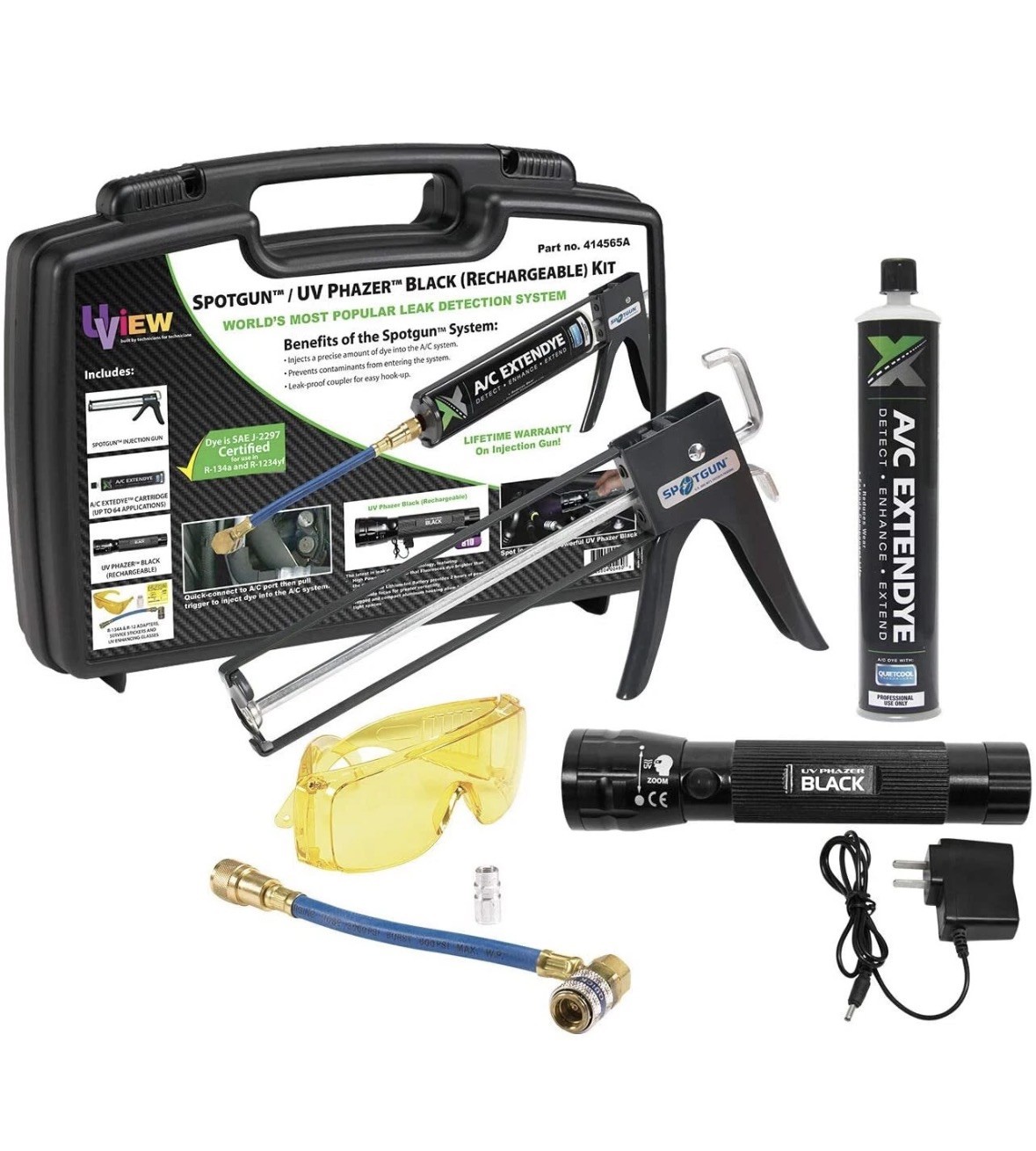 UView 414565A Spotgun A/C Leak Detection Kit w/Rechargeable LED UV Light – NEW!