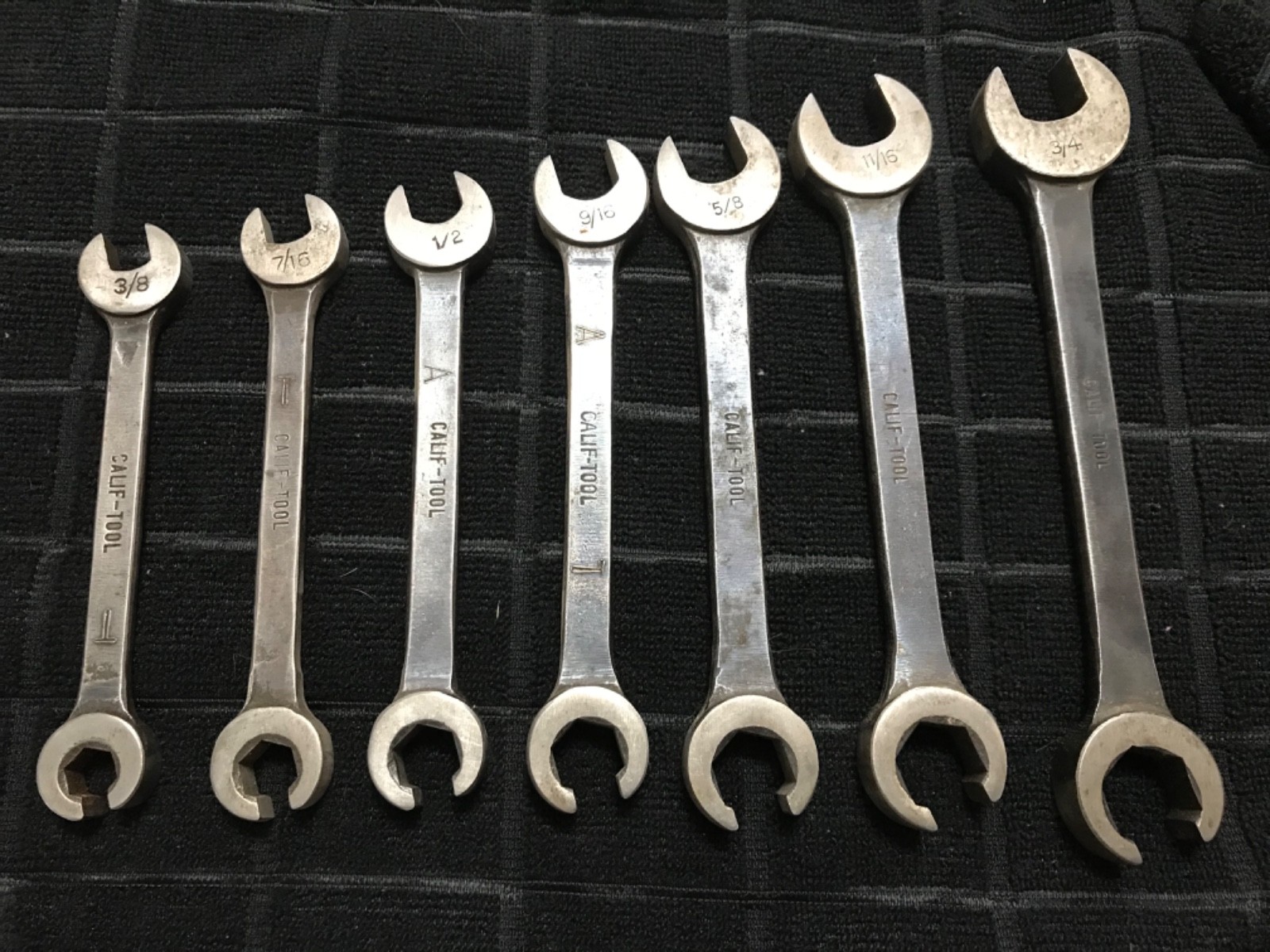 Vtg A. Plomb Calif-Tool Flare Nut Line / Open-End Combination Wrench Set 1920’s