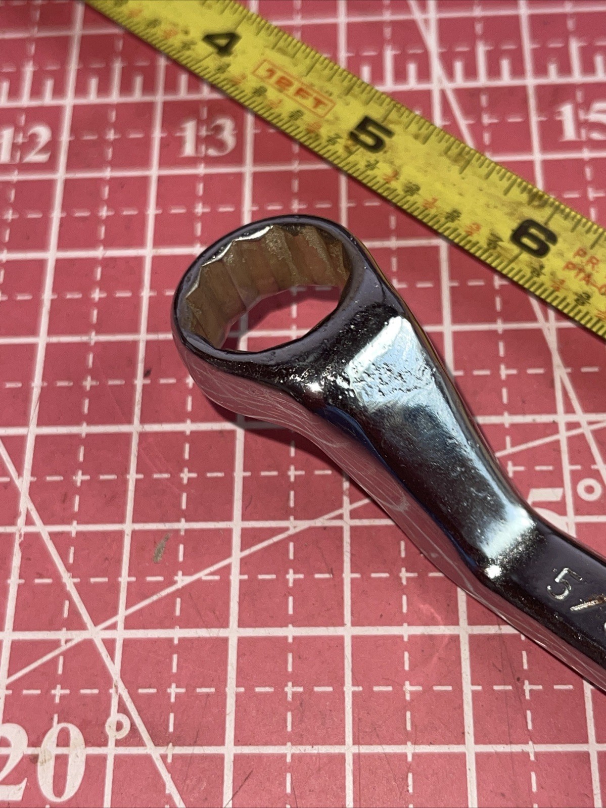 NOS Duro Indestro USA 743a 5/8 X 3/4 In SAE 12 Point Box End Wrench 5/8” Stubby