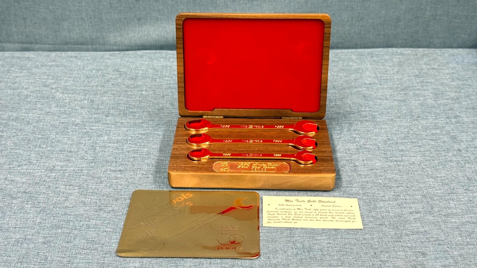 MAC 50 Years 24K Gold Plated Offset Wrench Set 1988 Set #02139