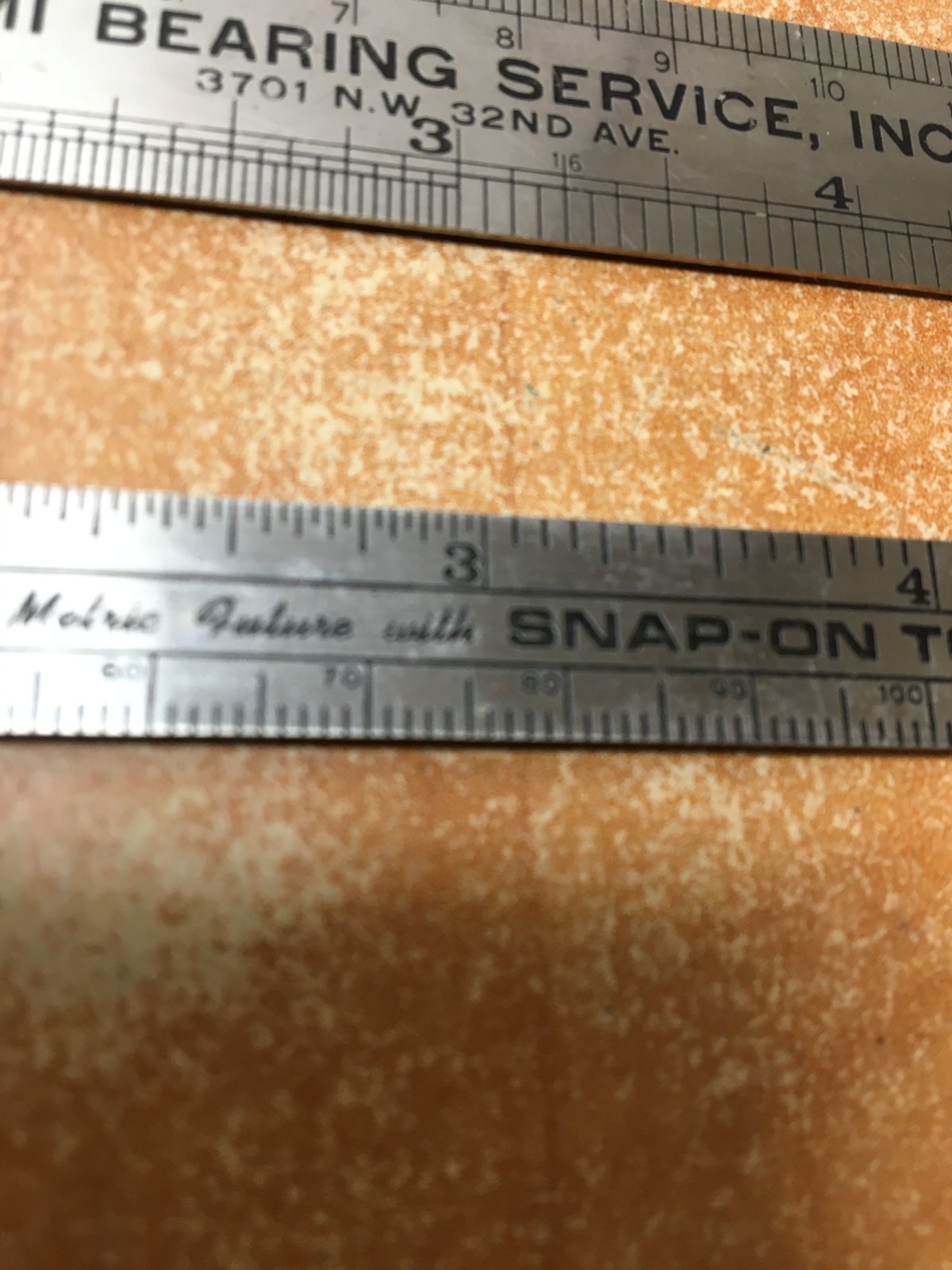 Snap-on 6″ Steel Metric Equivalents Scale Pocket Size & Miami Bearing Scale