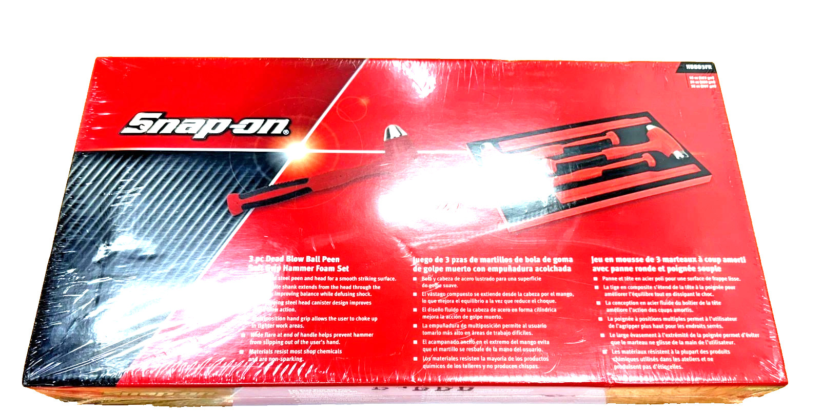 New Snap-on™ 3-pc 16 24 32 oz RED Dead Blow Hammer Foam Set HBBD3FR HBB16 HBBD32