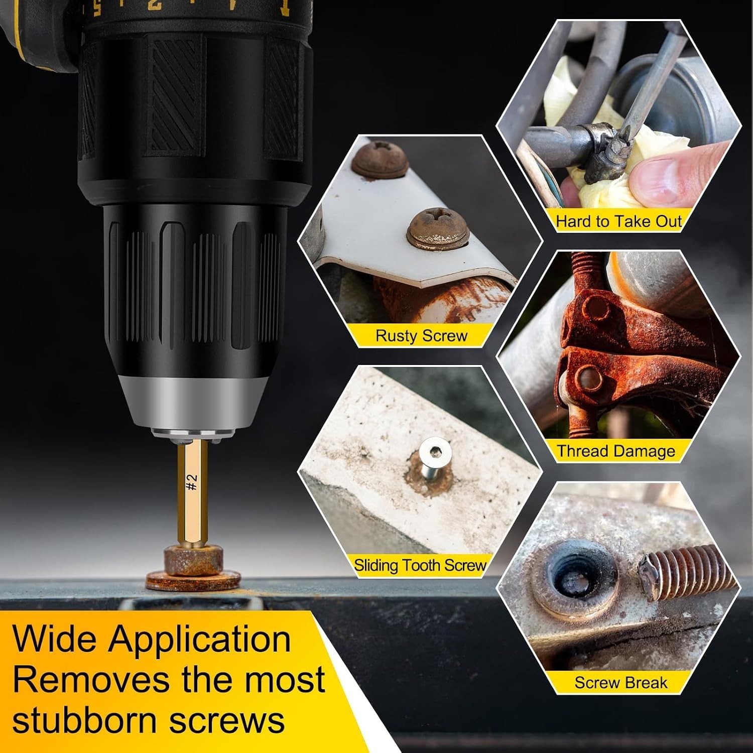 High Speed Steel 12 PCS Screw Extractor Set: Effortless Removal of Rusted Screws