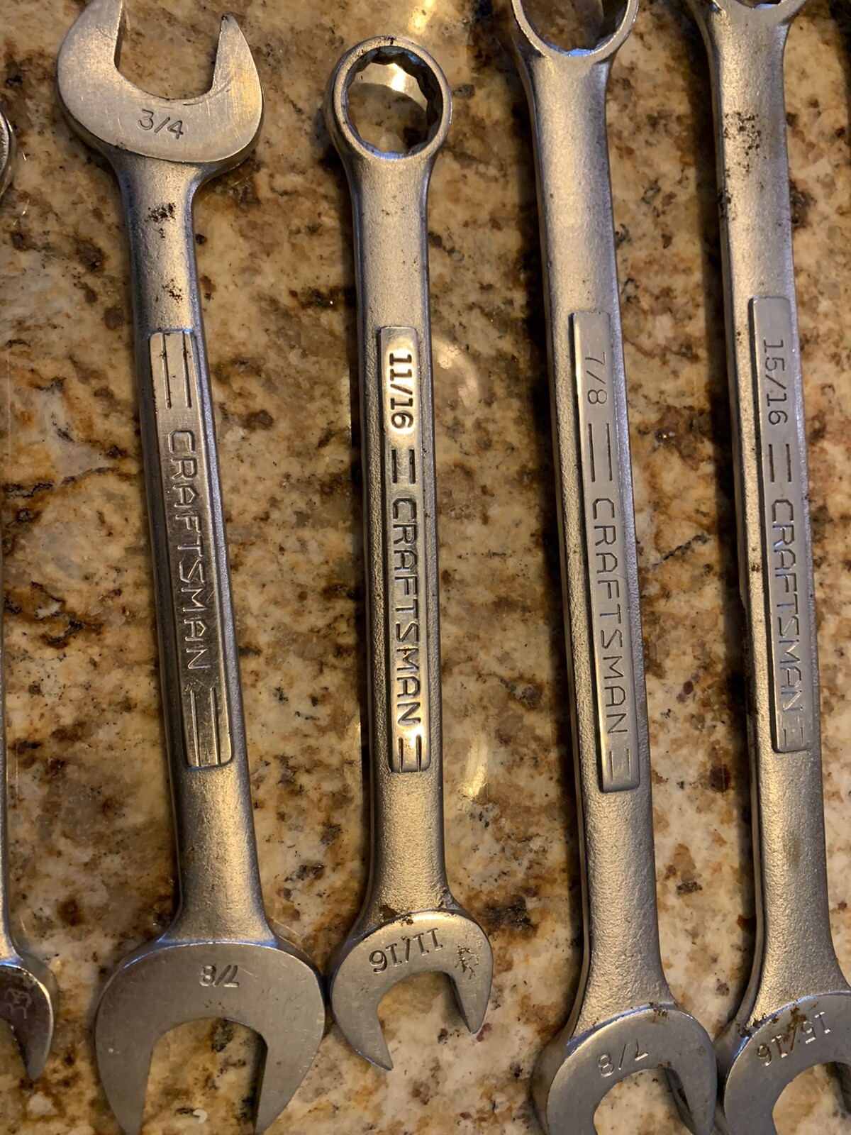 Lot of 7 Craftsman 1” 1-1/16″ 15/16″ 1.25″ 7/8″ 5/8″ 3/4″ 11/16″ Wrenches -V-