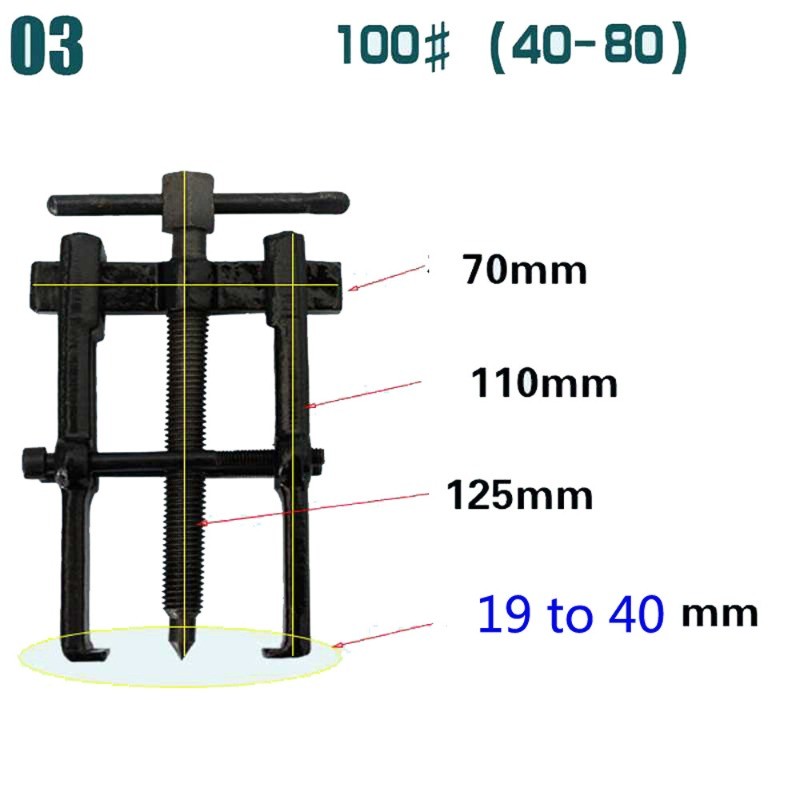 Two Jaw Twin Legs Bearing Gear Puller Remover Hand Tool Removal Kit