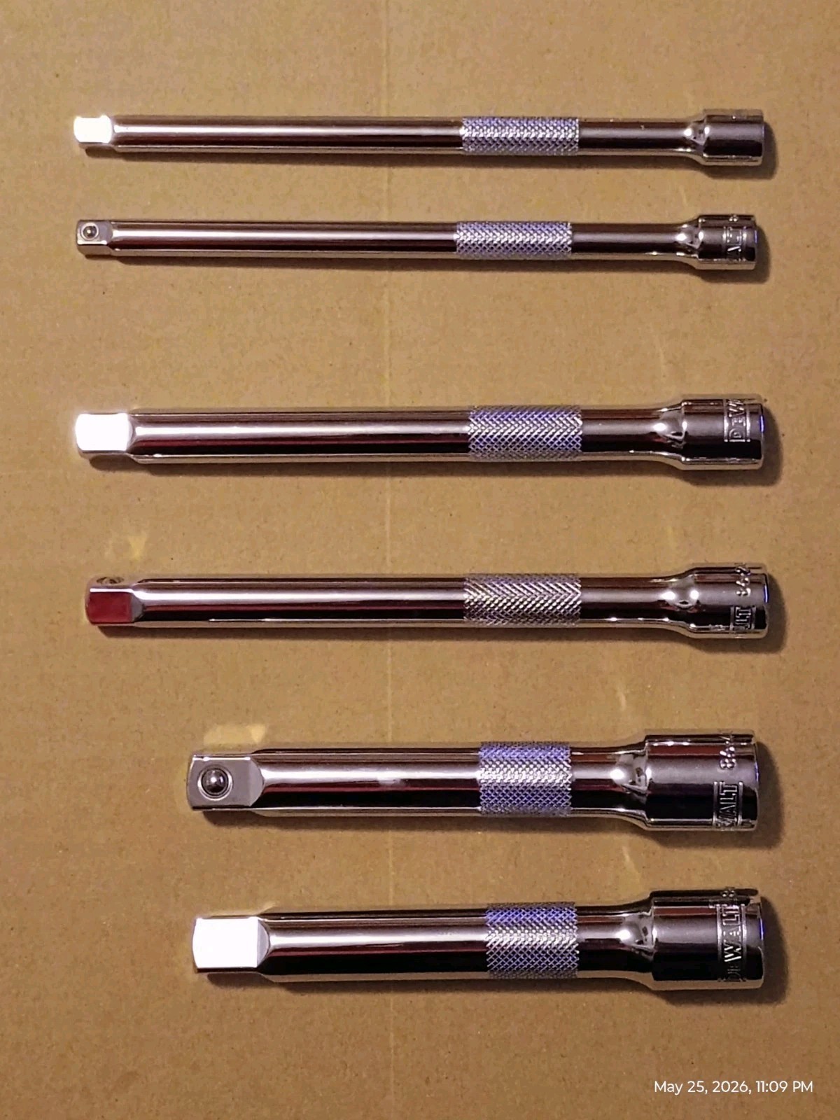DeWalt 6 Piece Extension Set 1/4″ 3/8″ and 1/2″ inch drive