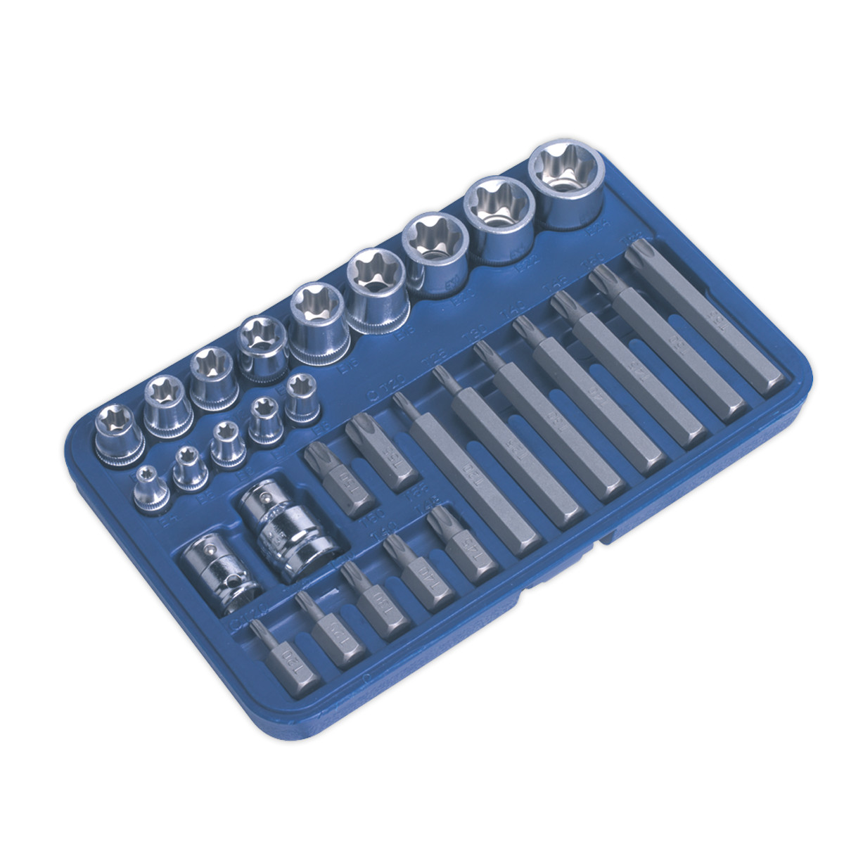 Sealey 30pc 1/4″, 3/8″ & 1/2″ Square Drive TRX-Star Socket & Bit Set AK619