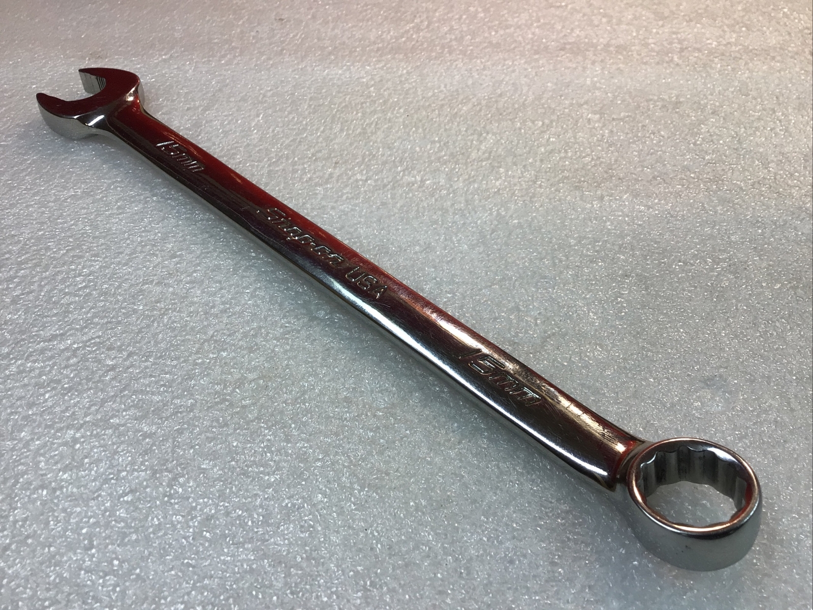 Snap On#SOEXM15 – 15mm, 12 Pt. Flank Dr. Plus Standard Combo Wrench-USA-NICE-