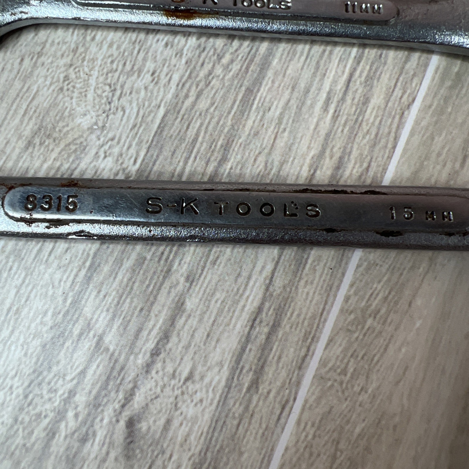 S-K Metric 8315 15MM & 8311 11MM Combination Wrenches – Forced Alloy – USA