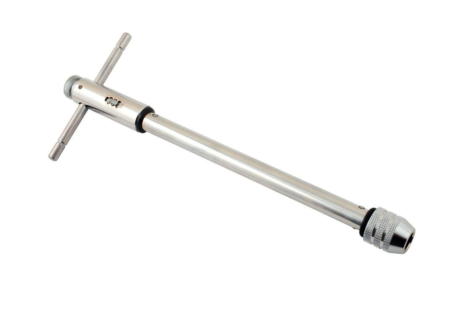 SET OF 2 REVERSIBLE T BAR HANDLE LONG REACH RATCHET TAP WRENCHES M3-M8 & M5-M12
