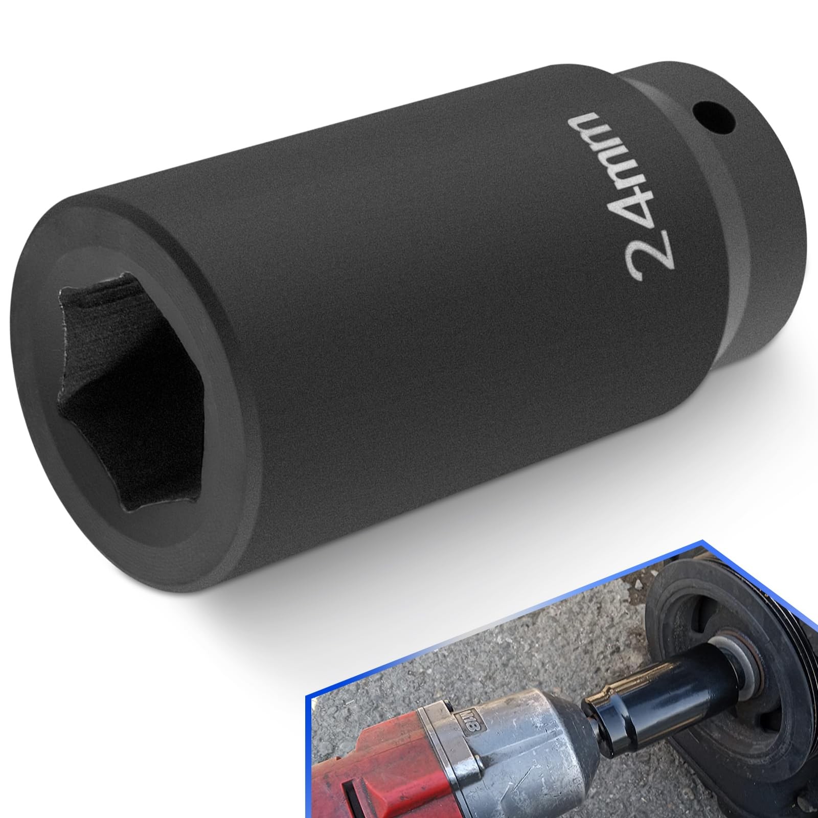 For GM LS 24mm Crank Bolt Socket 77070 Harmonic Balancer Tool, 3