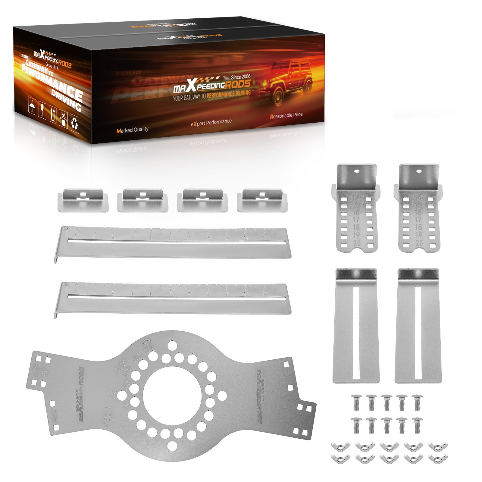 4-Lug Wheel Bolt Gauge for 4×98 4×100 4×108 4×110 4×114.3 4×130 Adjustable