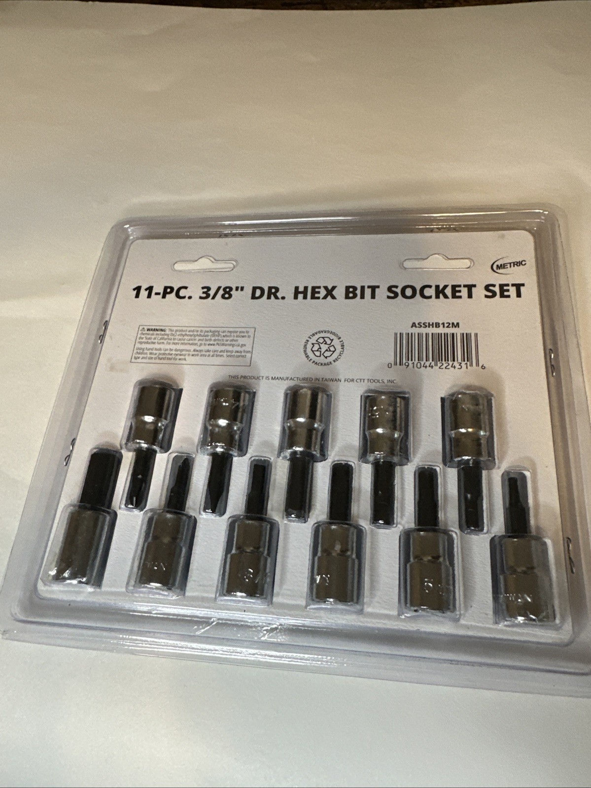 Cal-hawk 11-pc. 3/8” DR. Hex Bit Socket Set Metric