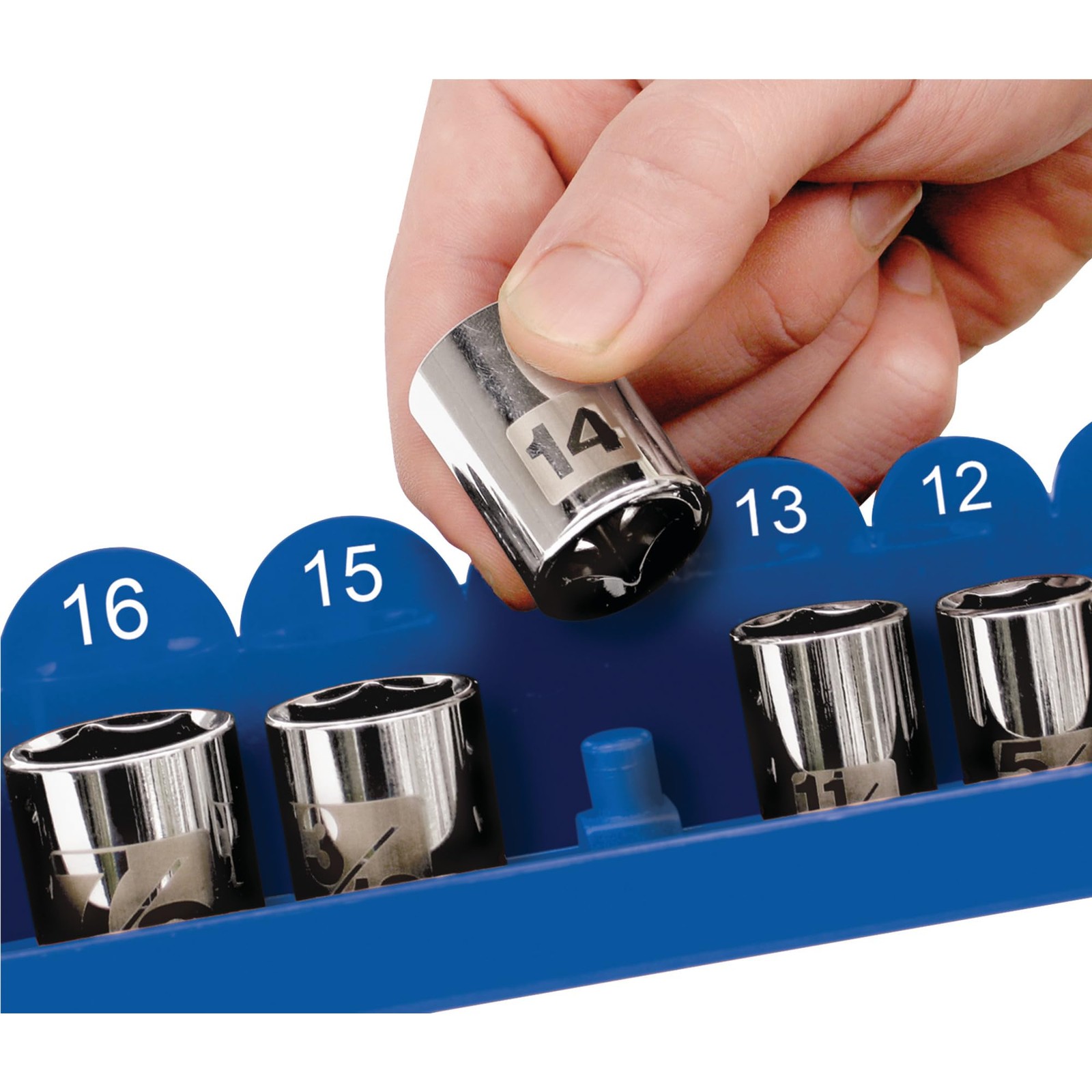 Premium Metal 1/4-Inch Drive Socket Organizer with Pre-Marked Metric Sizes