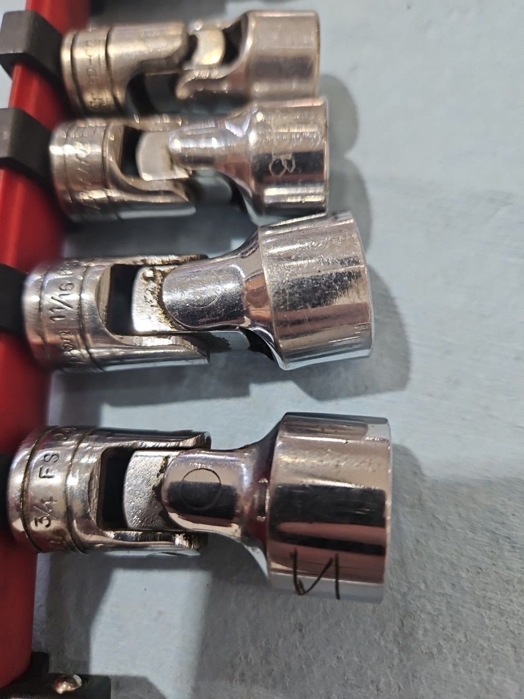 SNAP-ON 3/8″ Drive Universal/Swivel Sockets FS14A 7/16” -FS24 3/4”