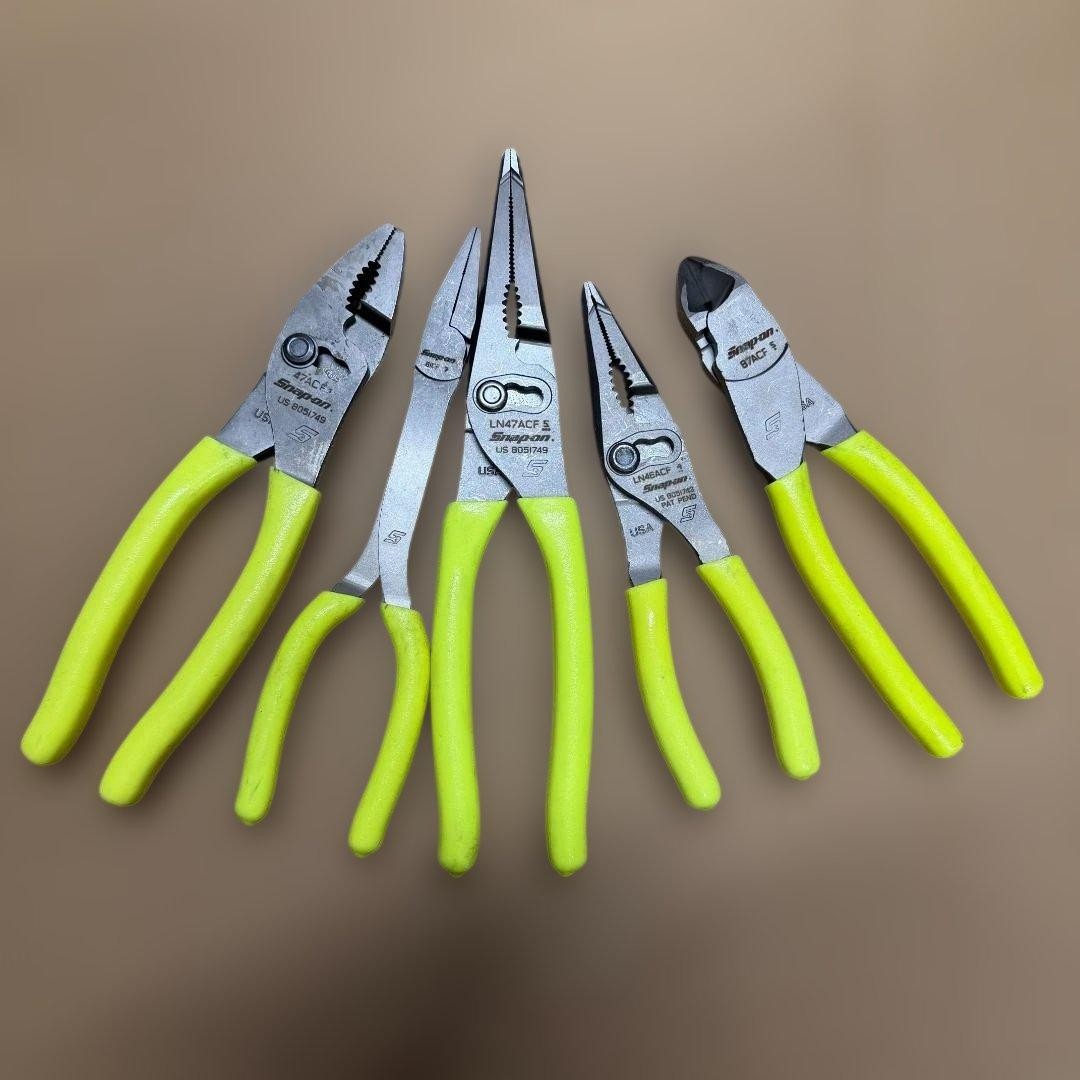 SNAP ON 5-piece Pliers Set, HV Yellow LN47ACF, LN46ACF, 87ACF, 47ACF, 61CF