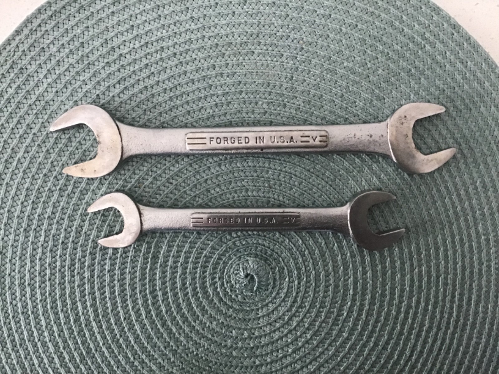 2 VTG Craftsman USA FORGED Double Open End Wrenches 11/16 19/32 & 13/16 25/32