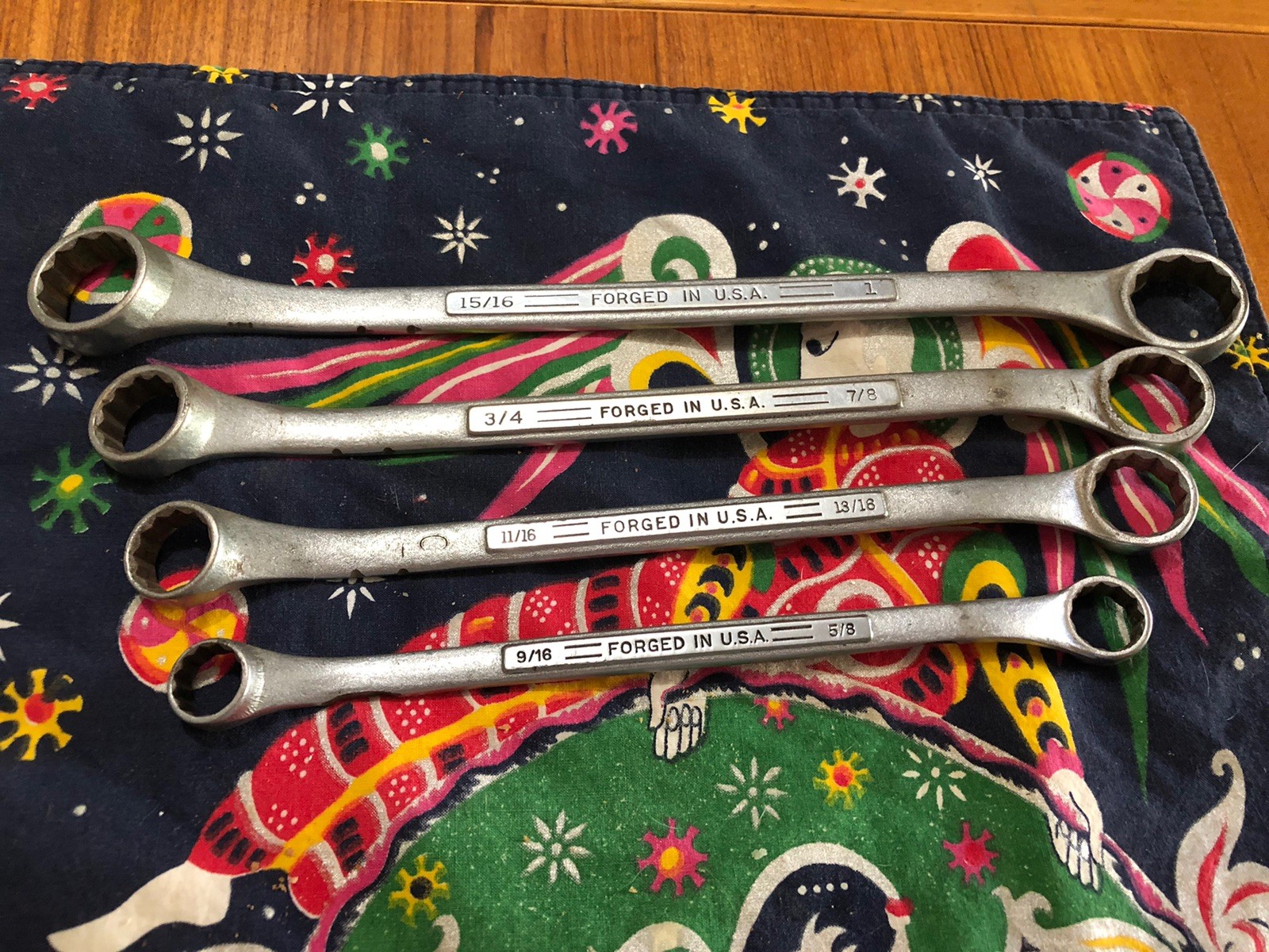 Vintage CRAFTSMAN DOUBLE BOX END OFFSET WRENCHES Four SAE Various Sizes