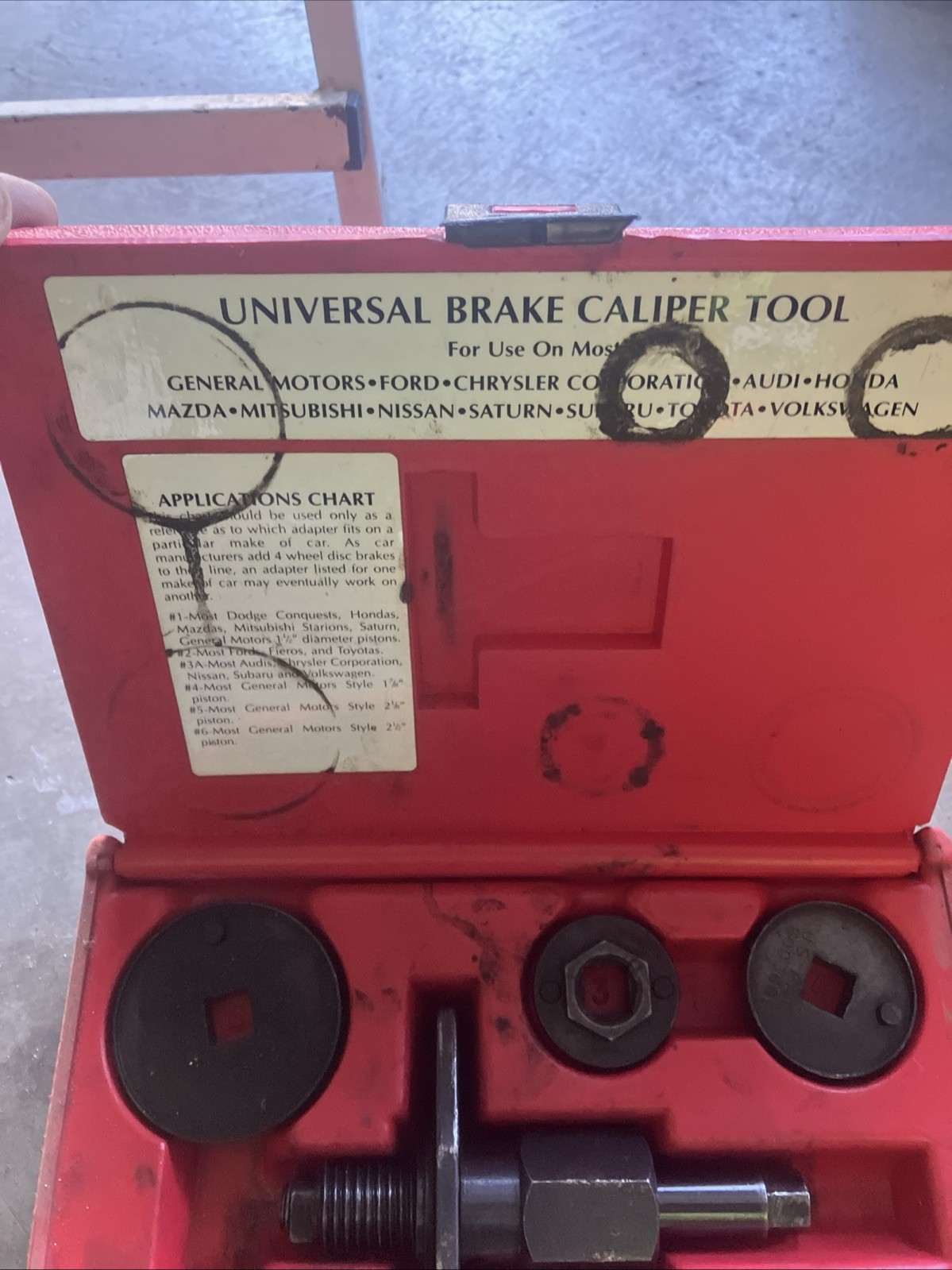 Blue Point 7 Pc Universal Brake Caliper Service Tool Set YA8610A W/ Case
