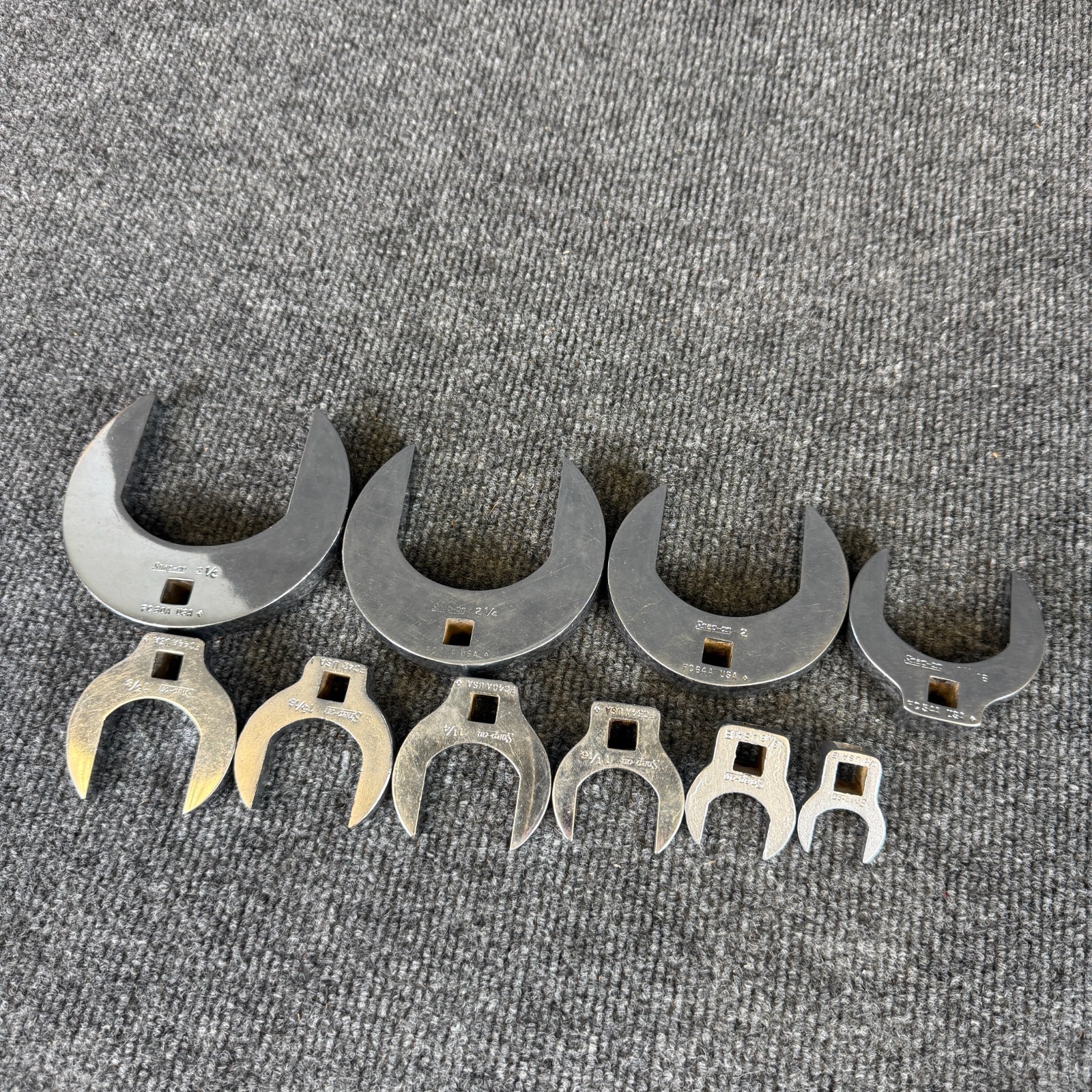 Snap-on CrowFoot 3/8″ Drive Open End Set of 10 USA Made 2″ 2 1/4″ 2 1/2″