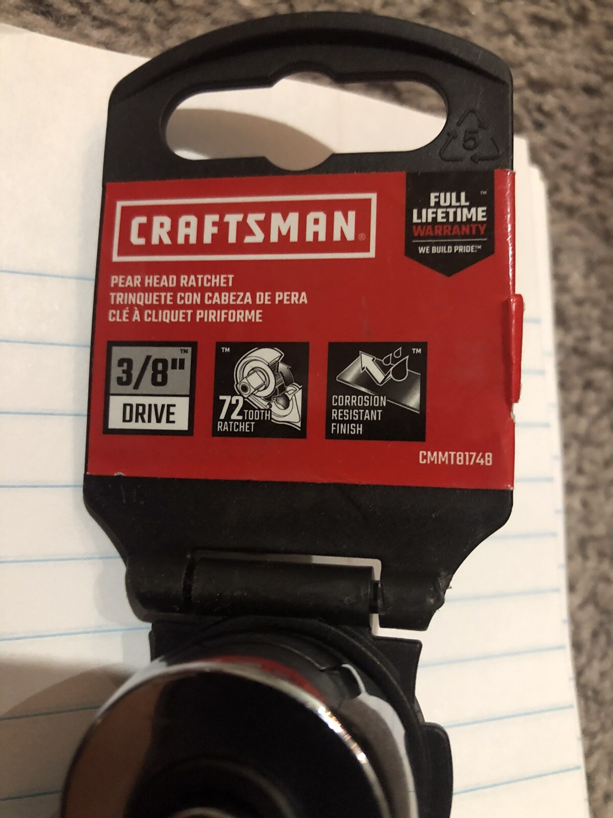 CRAFTSMAN TOOLS 2pc 1/4 3/8 FULL POLISH 72 Tooth Ratchet CMMT8 & CMMT81747