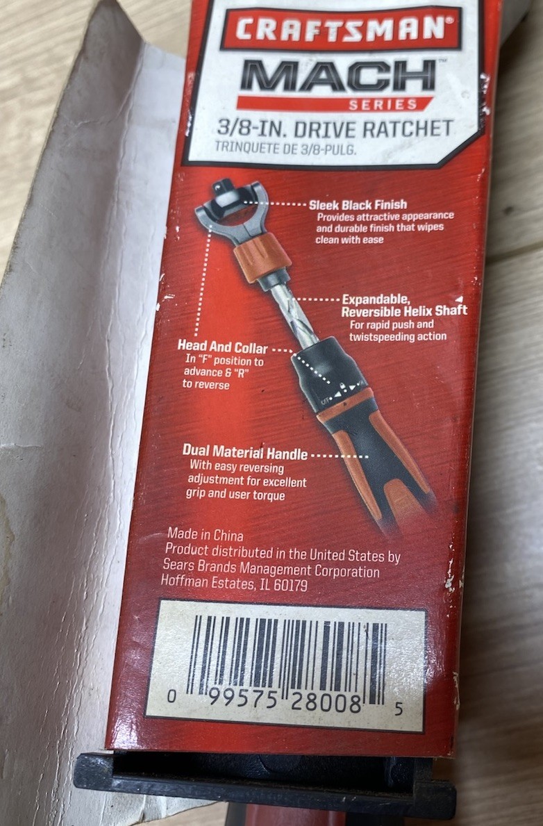 Craftsman Mach Series 3/8” Drive 72-Tooth Flex Head Extendable Ratchet 944578