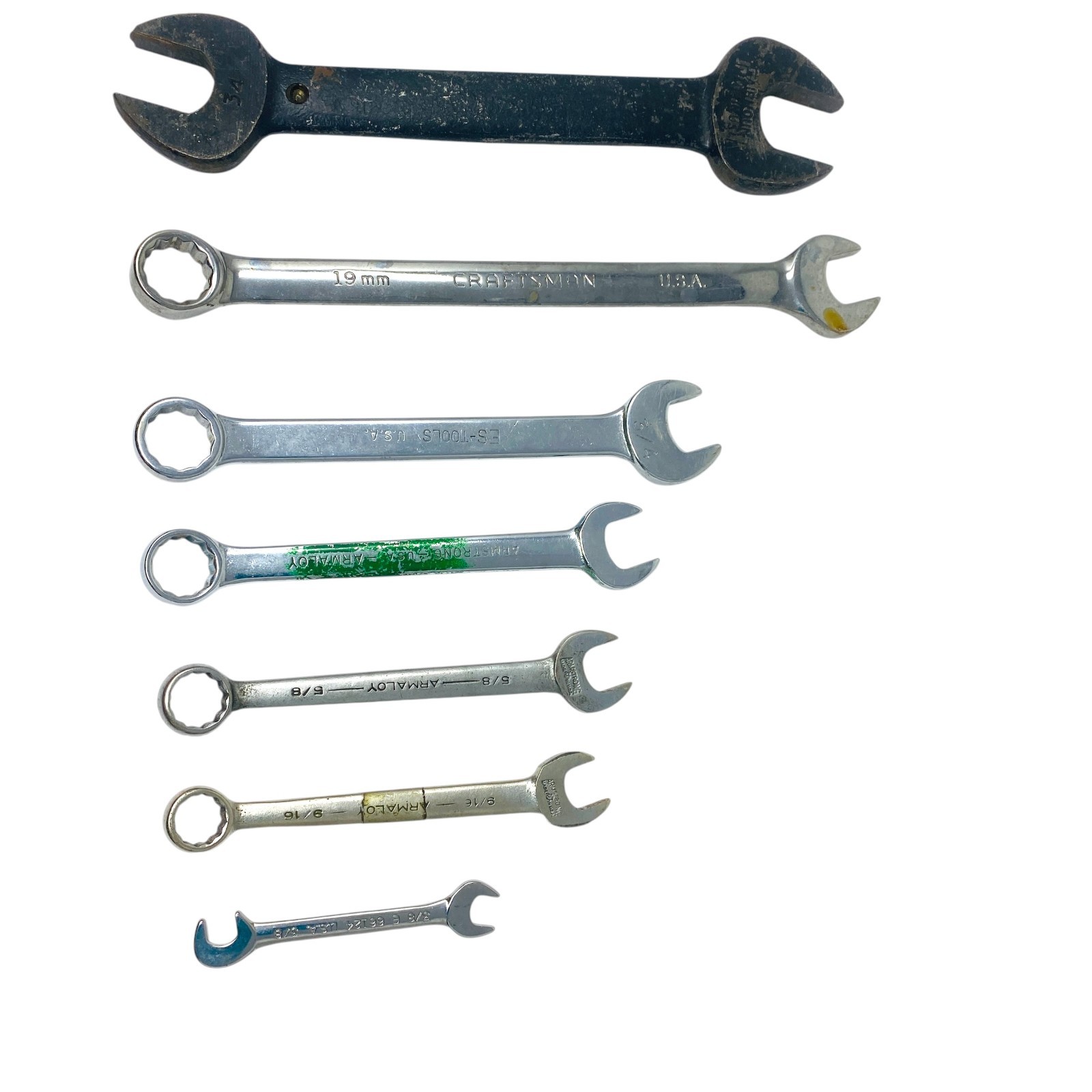 Armstrong Armaloy, Craftsman & Fairmount USA Combination Wrench Lot – 7 pcs Set