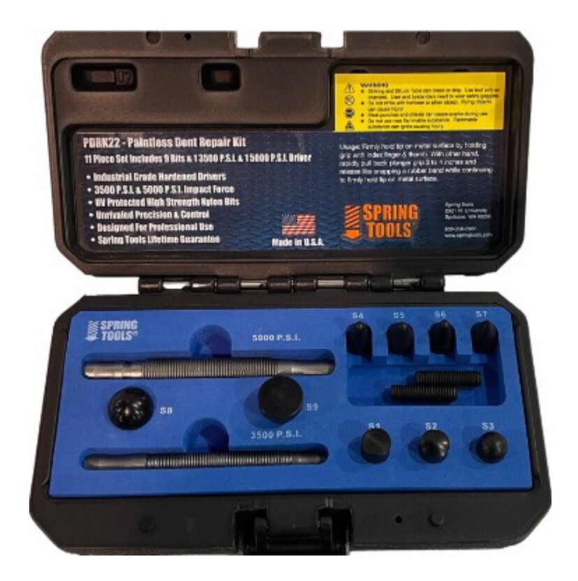 SPRING TOOLS # PDRK22 – HAMMERLESS DENTLESS PAINT DENT REPAIR KIT