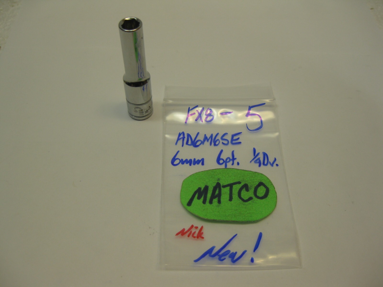 Matco Silver Eagle tools 1/4″ drive 6mm metric Deep Socket AD6M6SE New!