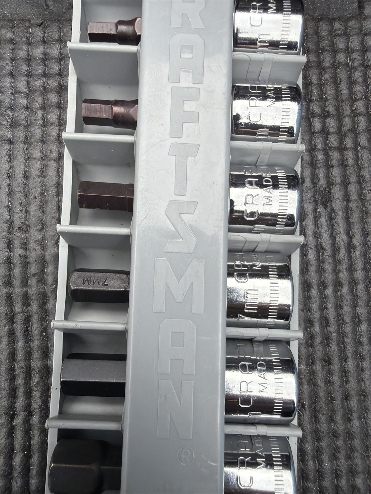 Sears Craftsman USA 6pc Socket Set 3/8 Drive Metric 34448 Hex Bit Nos
