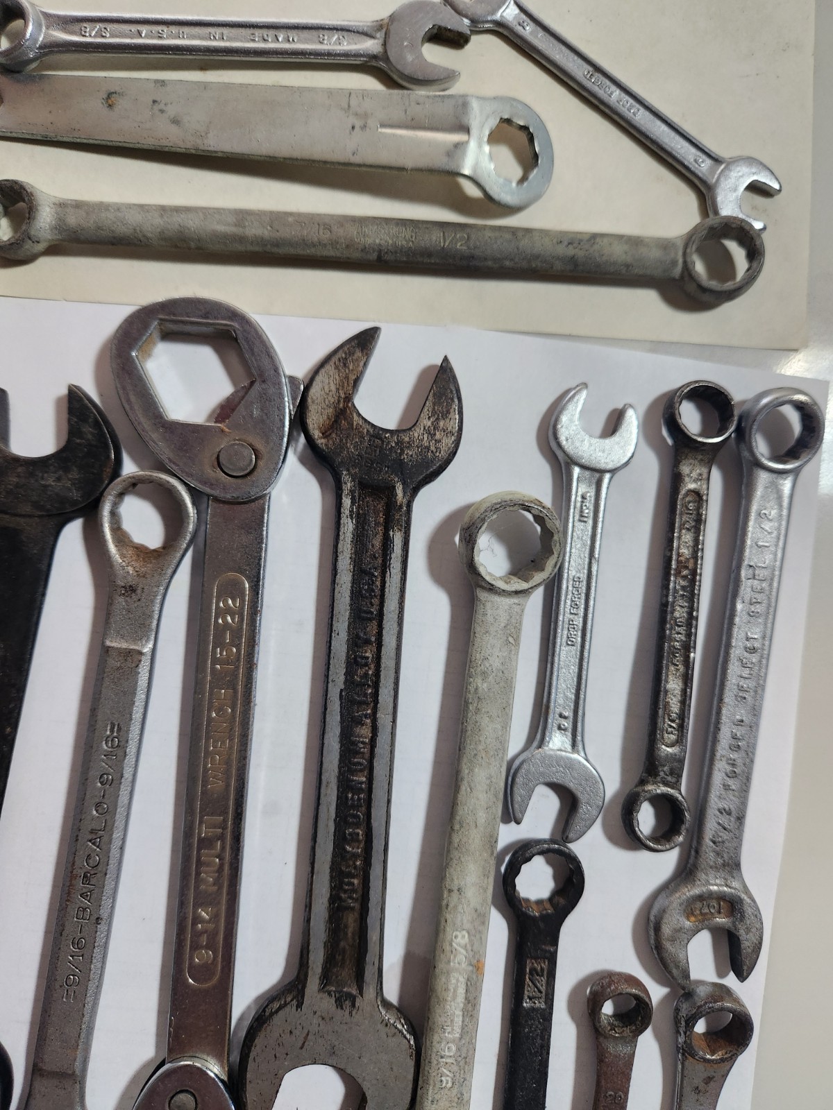 Mixed Lot Of 18 Wrenches Assorted Styles And Sizes Open End Box End