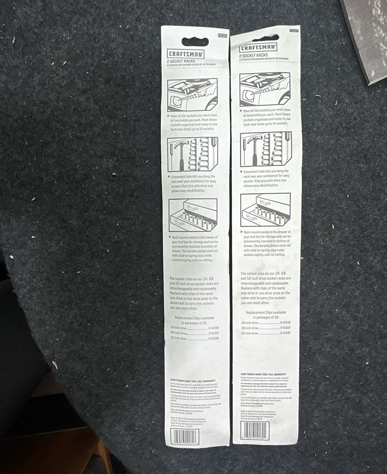 Sears Craftsman USA Nos Socket Racks 4 Total 41325 41324 lot 2 packs