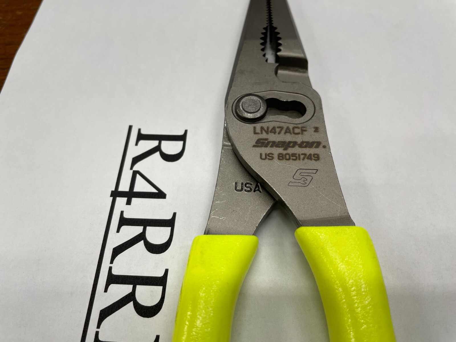 Snap-On Tools USA NEW HIVIZ 9″ Soft Grip Long Nose Slip Joint Pliers LN47ACFHV