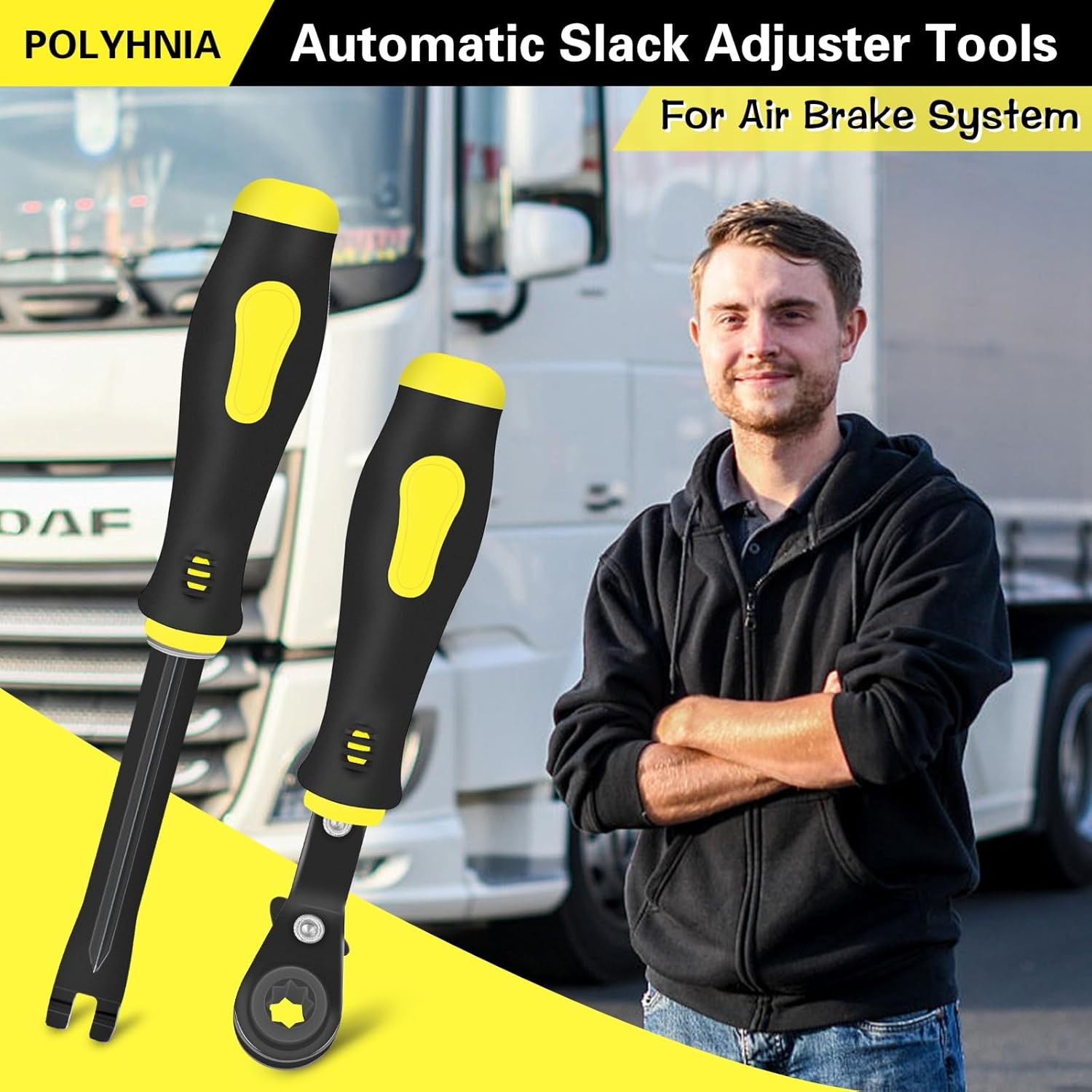 2 PCS Slack Adjuster Tools Brake Adjustment Tool for Semi Fork End Release To…