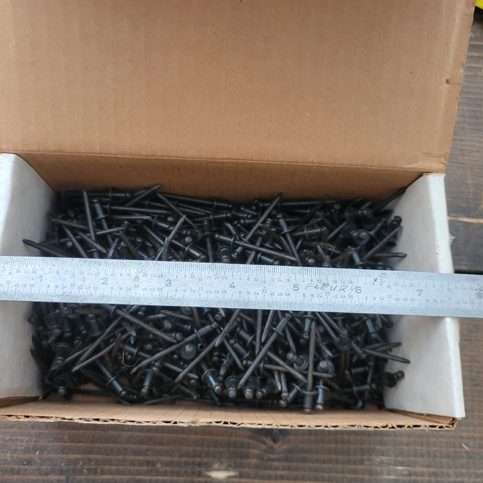 VINTAGE Pop Rivets Large Box Over 3 Pounds Black Steel Metal