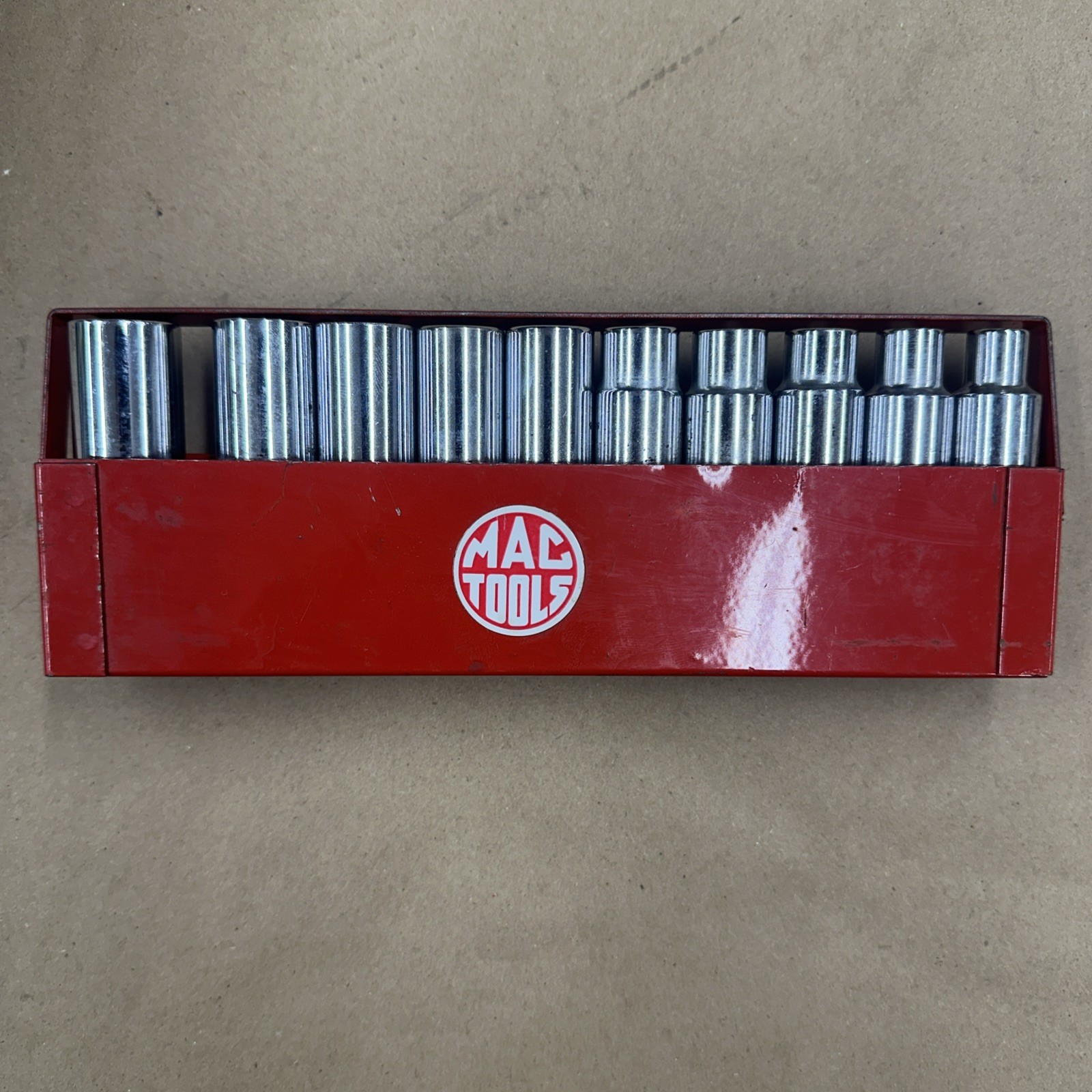 Mac Tools 10-PC. 1/2” Drive Metric Deep Socket Set – 6-PT. 10-19mm USA Made
