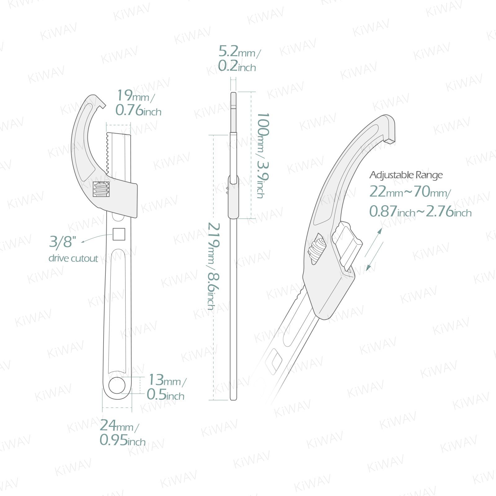 adjustable motorcycle steering stem nut wrench spanner tool