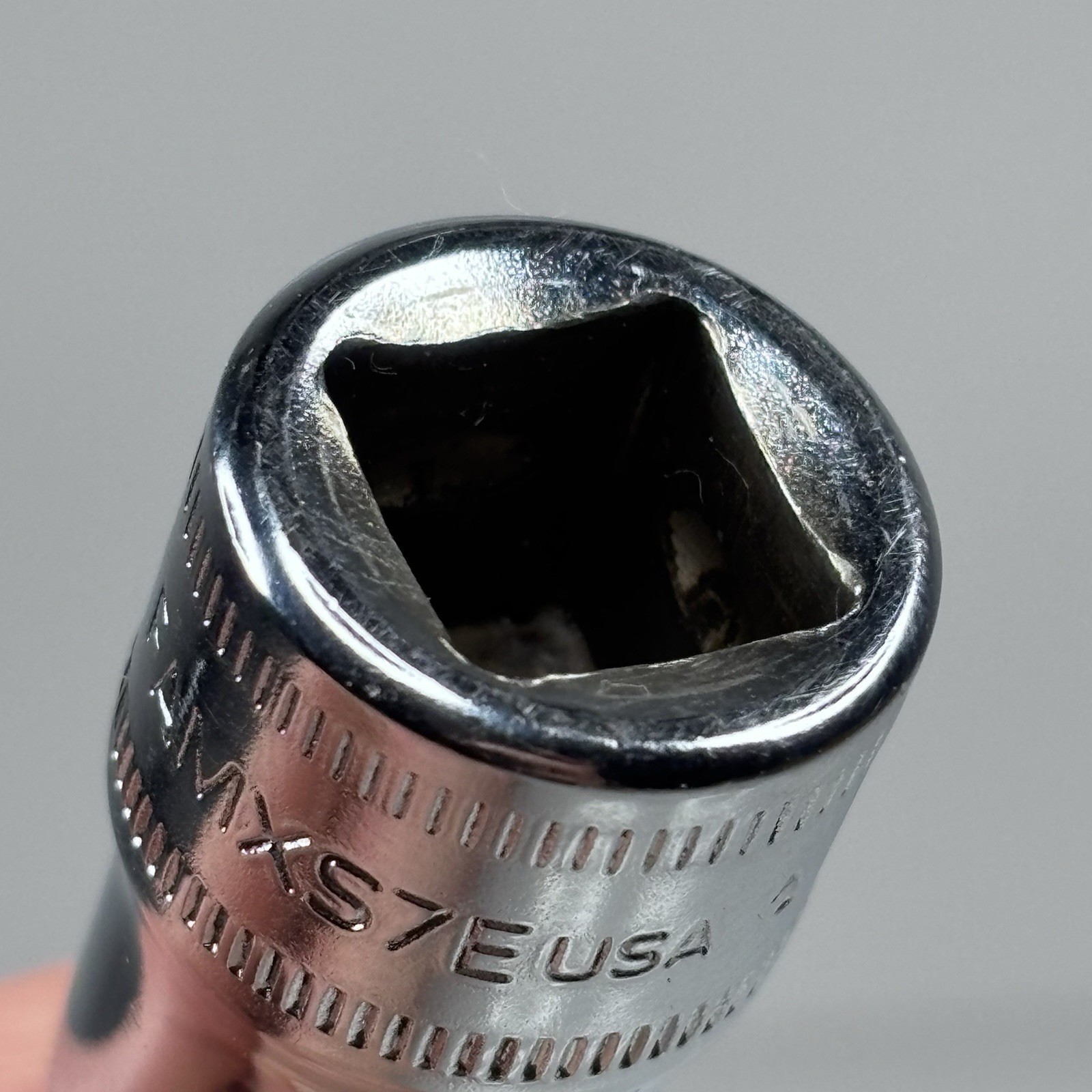 Snap On Tools FAMXS7E 3/8 Dr Metric 7mm Stubby Hex Socket Driver USA 2002 VGC