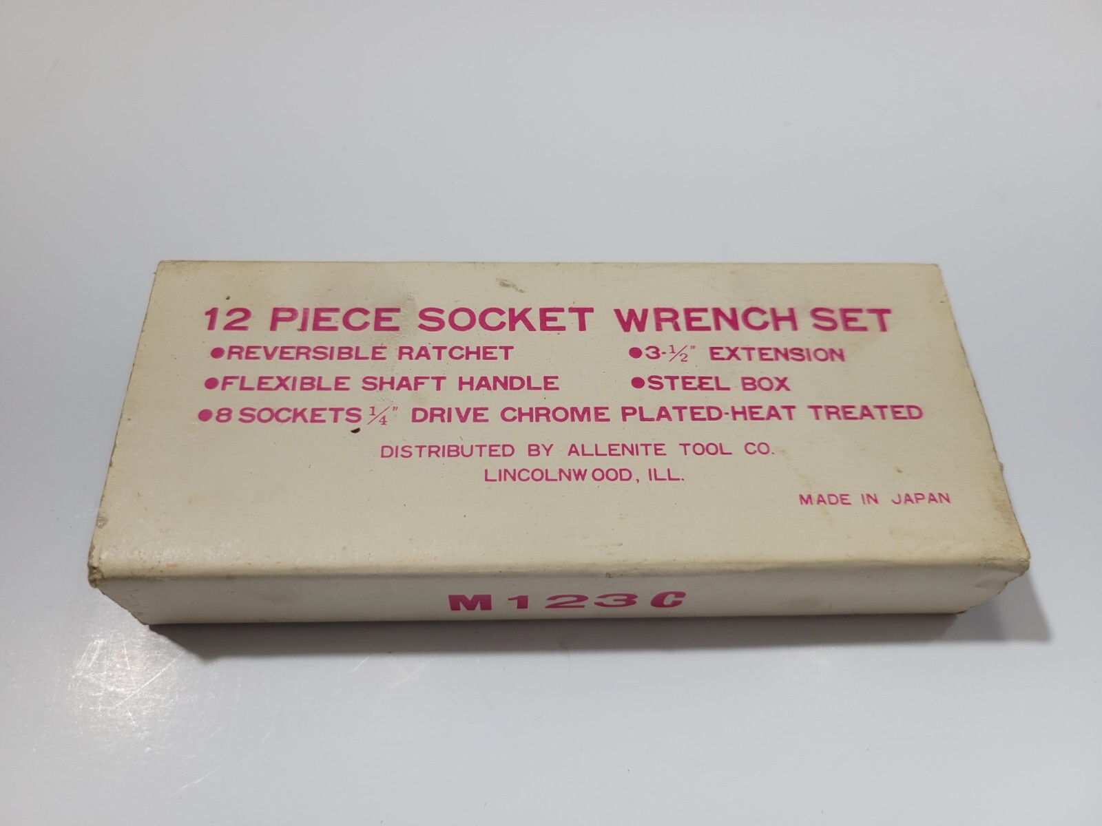 Vtg Allenite Tools M123C 12 Piece Socket Ranch Set Chrome Plated Heat Treated