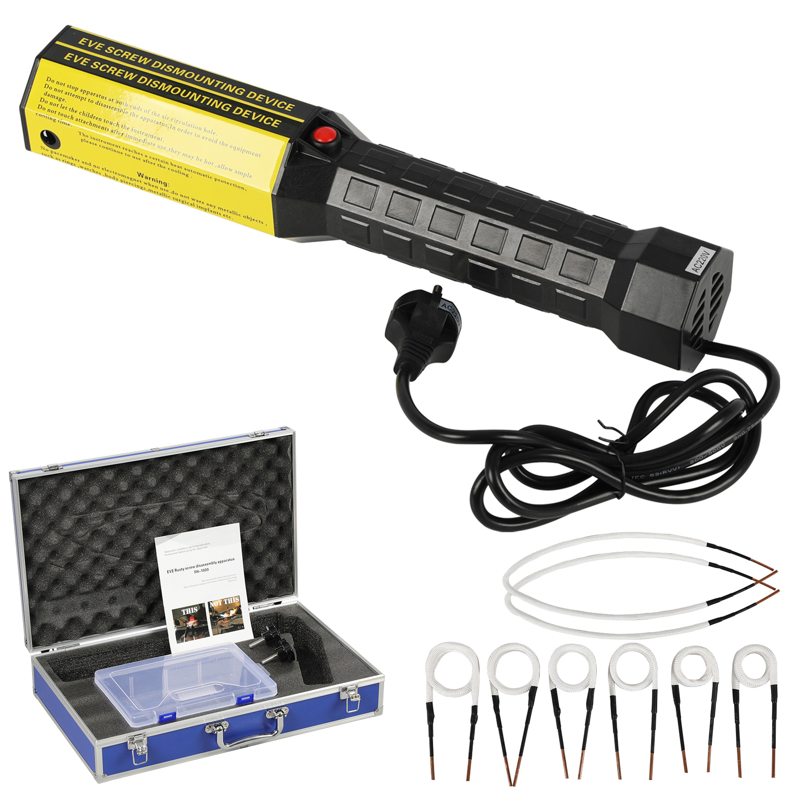 Magnetic Induction Heater Kit with 8 Coils Portable Heat Induction Tool USA